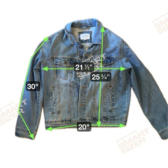 Men's Trucker Denim Jacket - Goodfellow & Co Blue L Denim Fall Coat - Picture 4 of 9